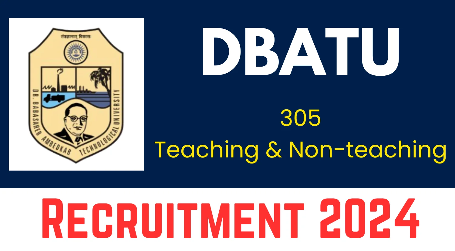 DBATU Teaching and Non-teaching Recruitment 2024